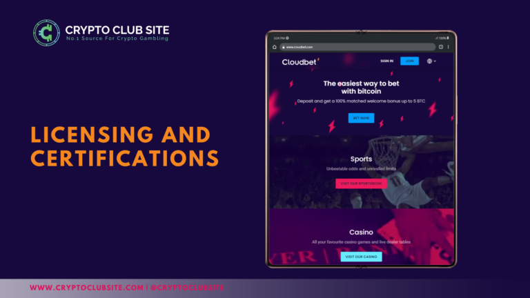 Cloudbet - Licensing and Certifications