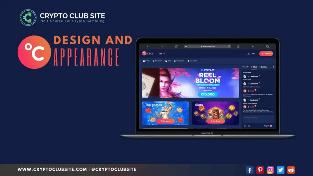 Celsius Casino Review - design and appearance