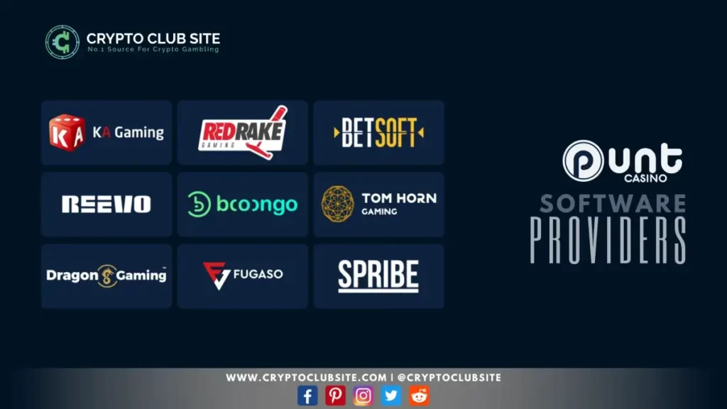 Punt Casino review - software providers