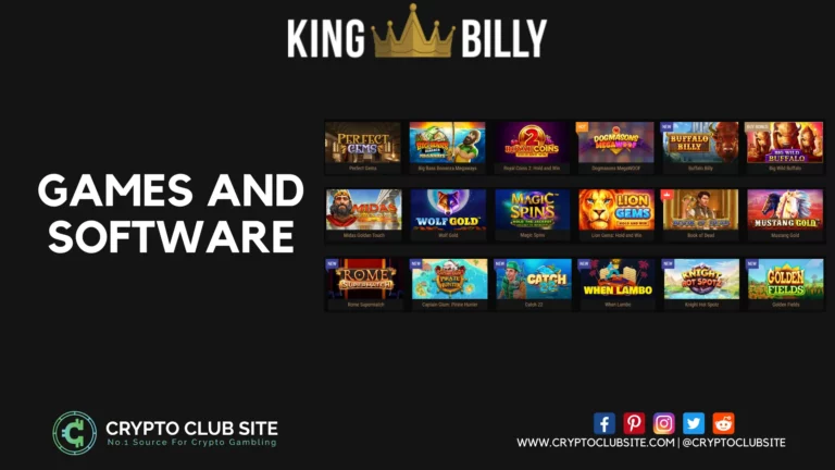 GAMES and SOFTWARE - KIng Billy Casino