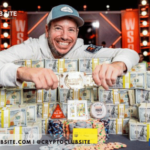 Image of a smiling Daniel Weinman showing WSOP championship belt and USD 6.5M