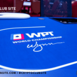 Image of a poker table with World Poker Tournament logo